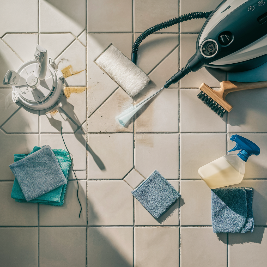 how to clean floor tile grout without scrubbing